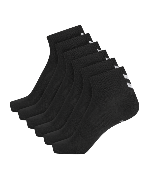Hummel Chevron 6-Pack Mid Cut Socken Schwarz F2042