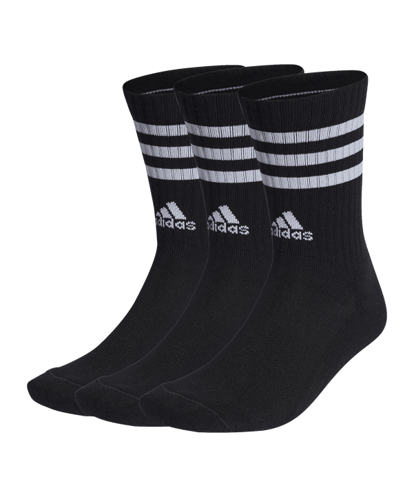 adidas 3S Cush Crew 3er Pack Socken Schwarz Weiss