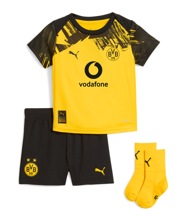PUMA Borussia Dortmund Home Babykit Trikot Set 2025/2026 Kids Gelb F01