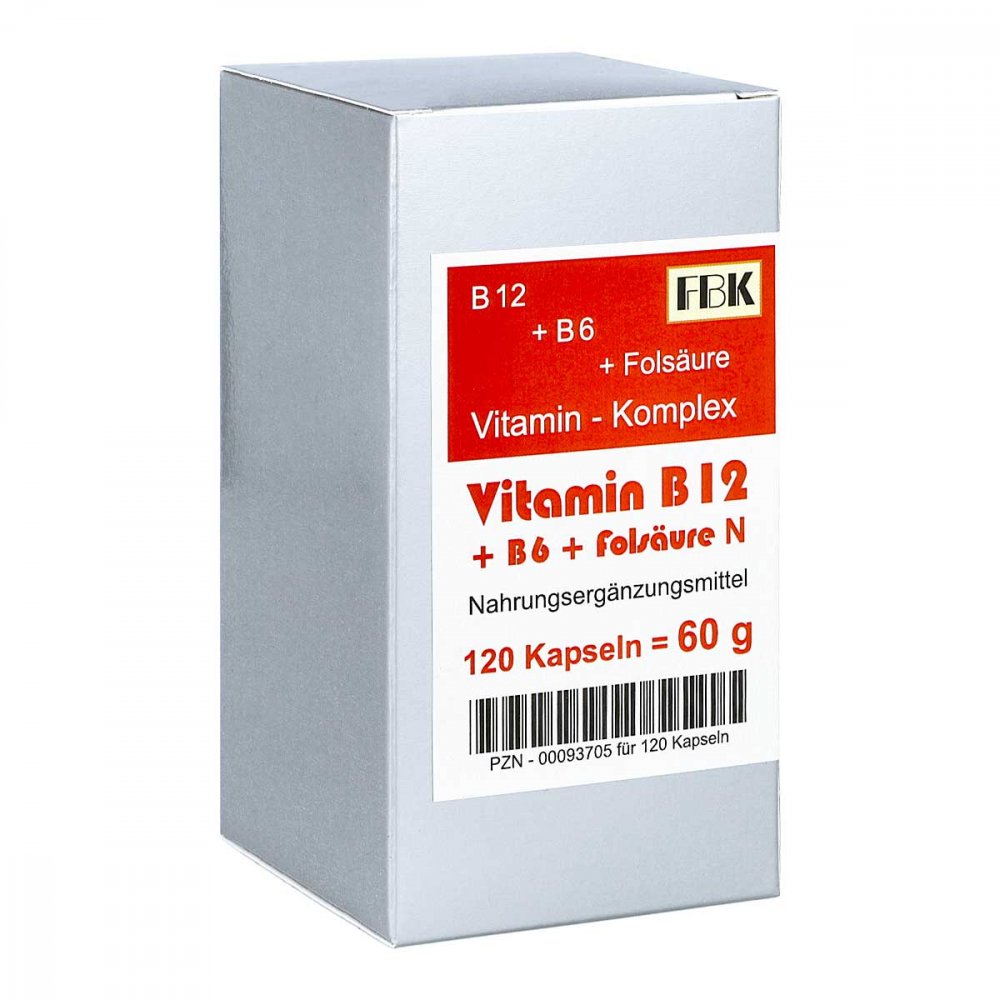 Vitamin B12 + B6 + Folsäure Komplex N Kapseln
