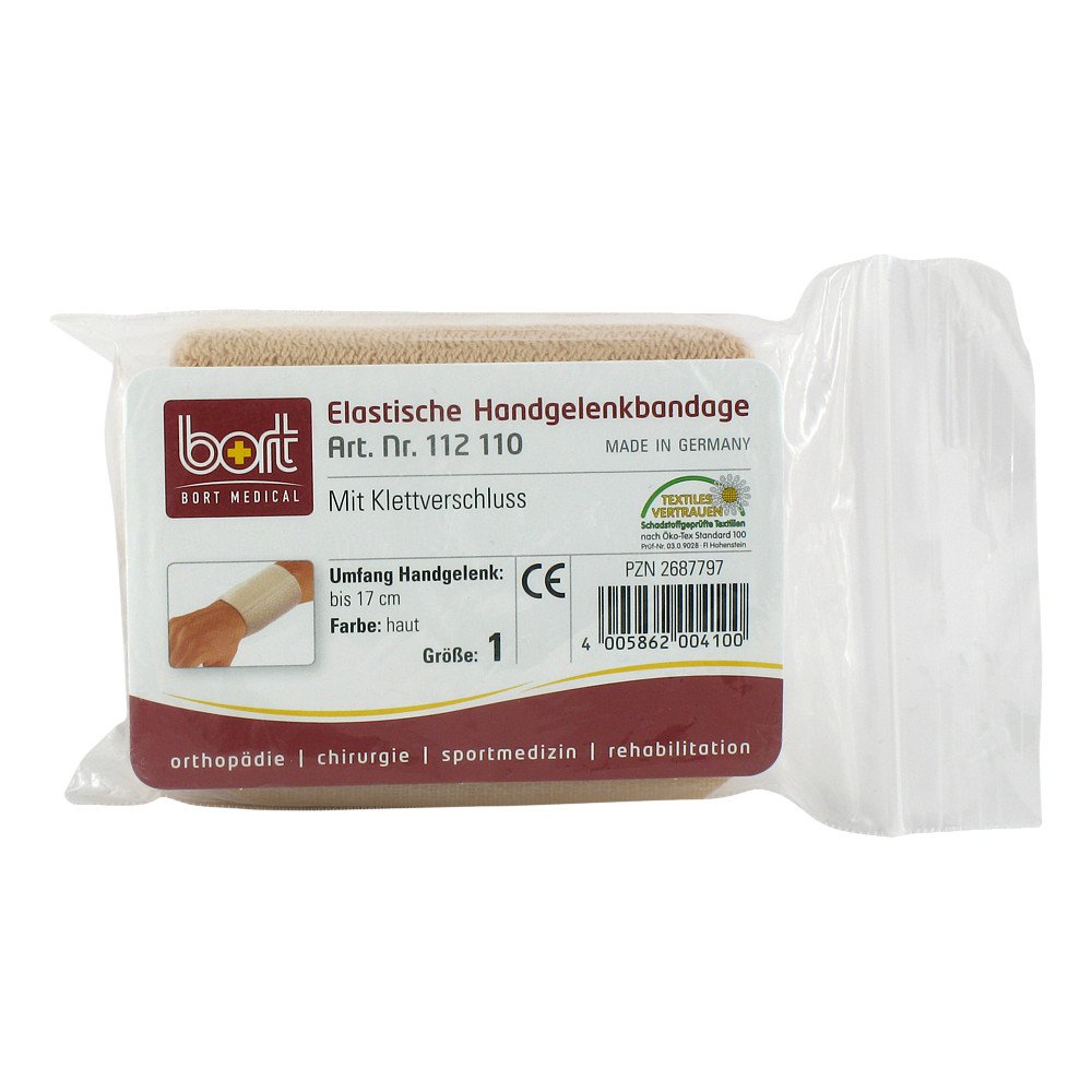 Bort Handgelenkbandage GrÃ¶Ãe 1 haut mit Klettband vers.