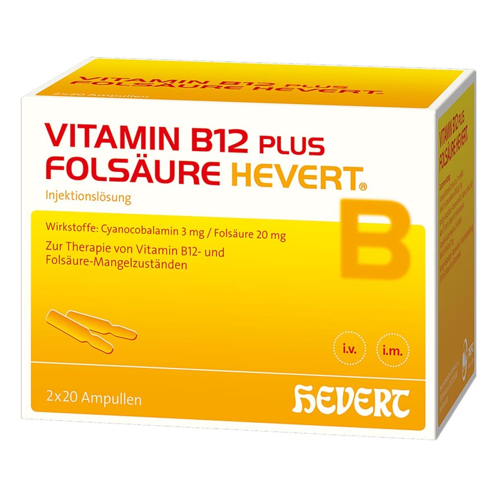 Vitamin B12 plus Folsäure Hevert Ampullen-Paare