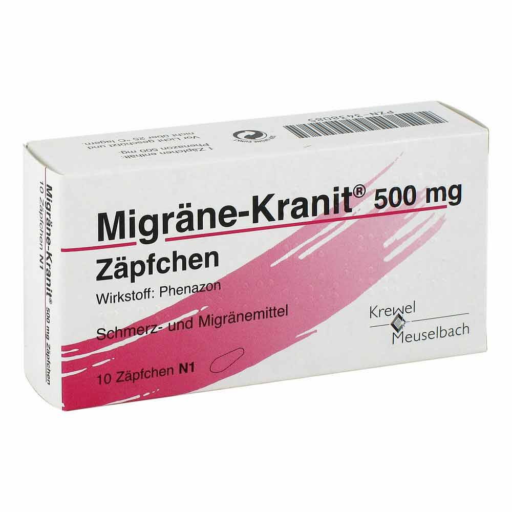 MigrÃ¤ne-Kranit 500mg ZÃ¤pfchen