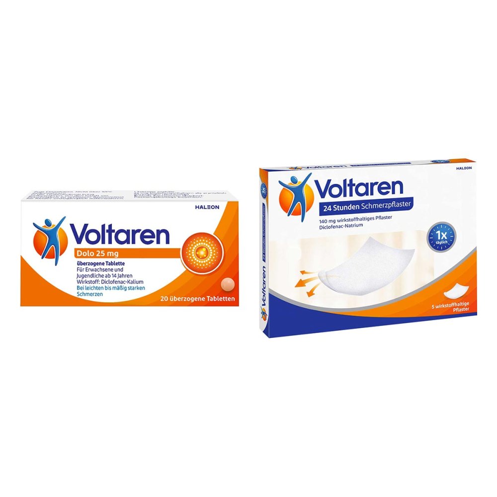 Voltaren Dolo 25mg 20Stück + Voltaren Schmerzpflaster 5Stück