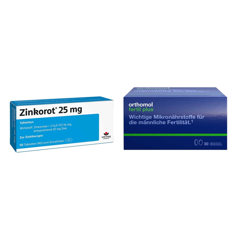 Zinkorot 25 Mg Tabletten + Orthomol Fertil Plus Kapseln