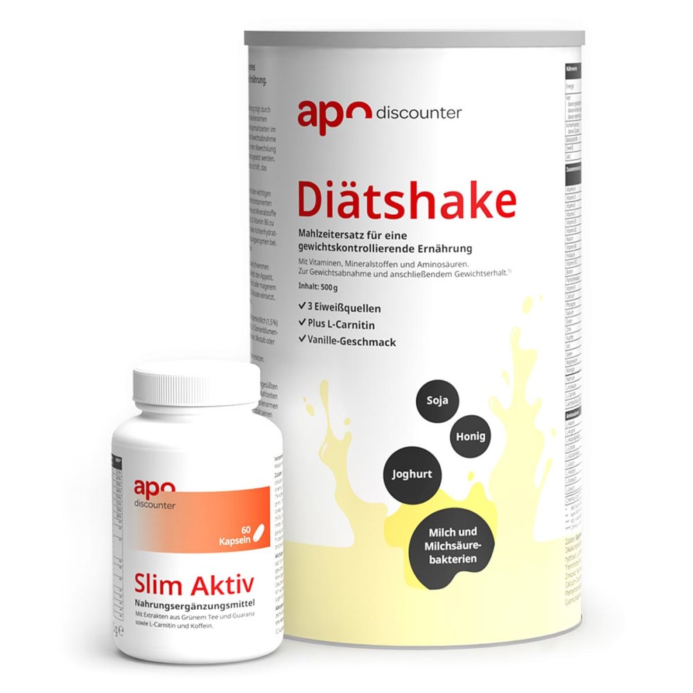 Leicht Abnehmen Sparset â DiÃ¤tshake Vanille + Slim Aktiv