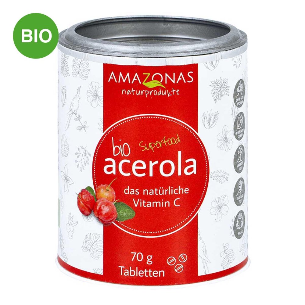 Acerola 100% Bio natÃ¼rliches Vitamine c Lutschtabletten