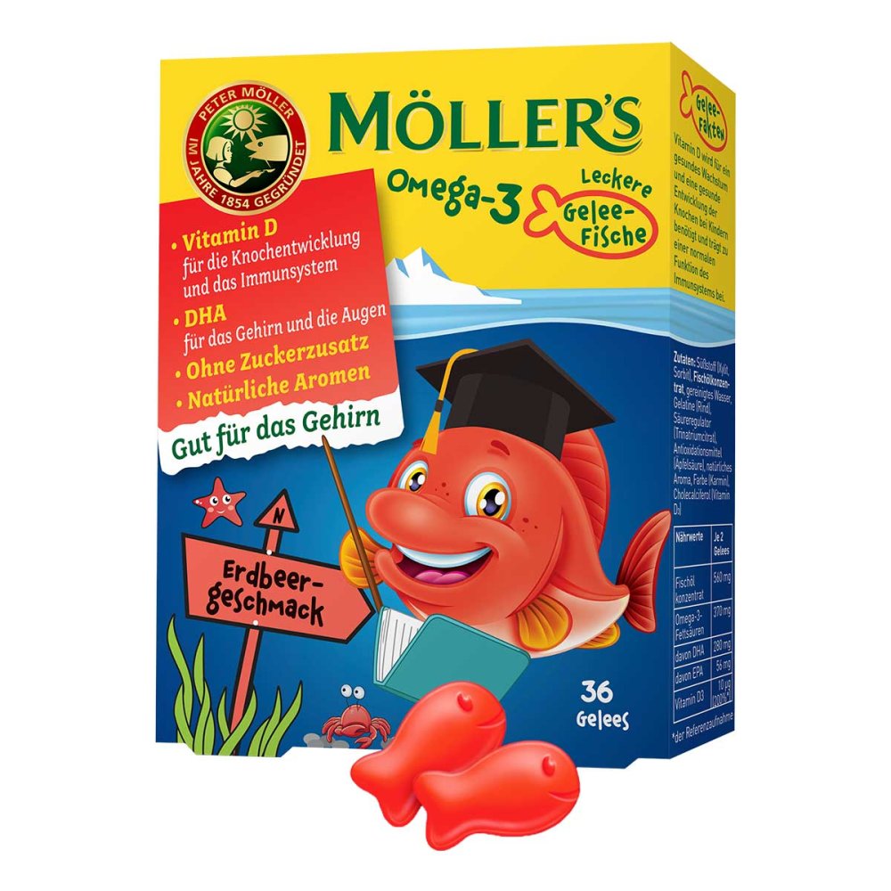 MÃ¶ller's Omega-3 Gelee Fisch Erdbeere