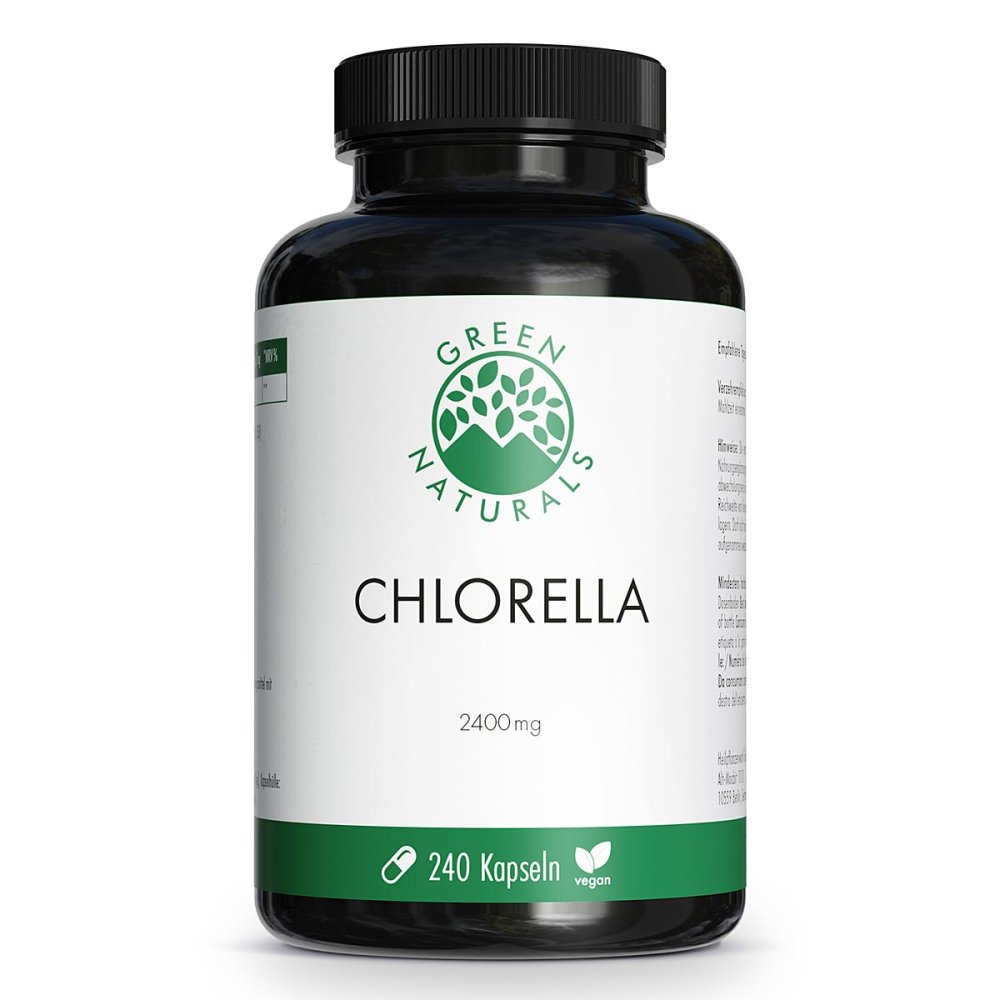 Green Naturals Chlorella 2400mg Kapseln Vegan