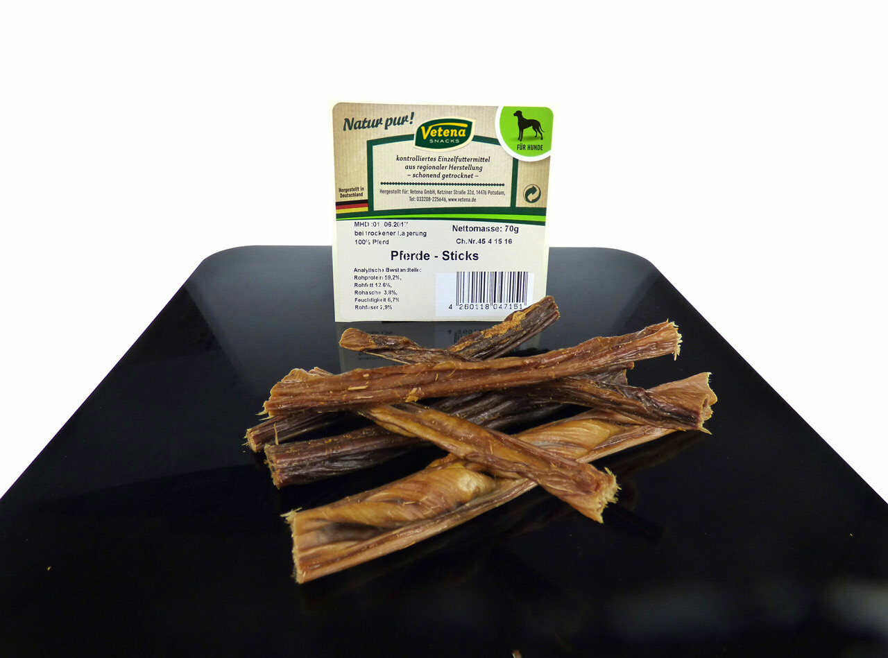 70 g Vetena Snacks Pferde-Sticks Därme