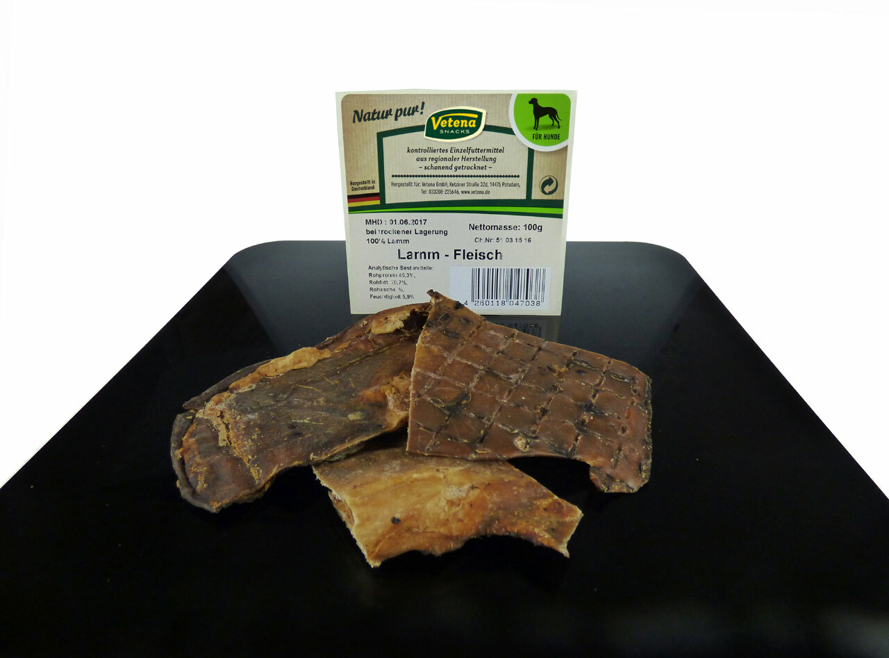 100 g Vetena Snacks Lamm-Fleisch Streifen