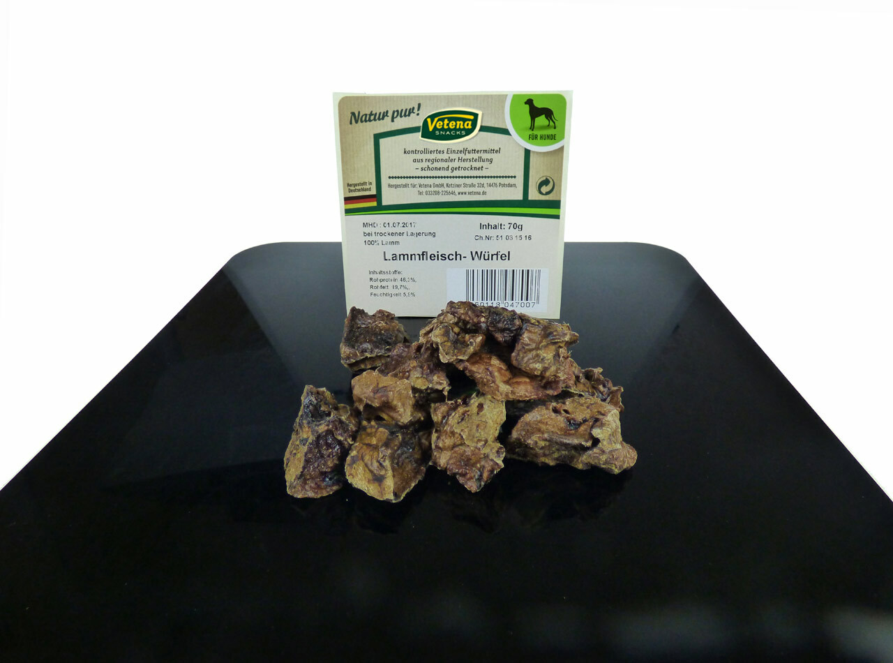 80 g Vetena Snacks Lammfleisch-Würfel soft