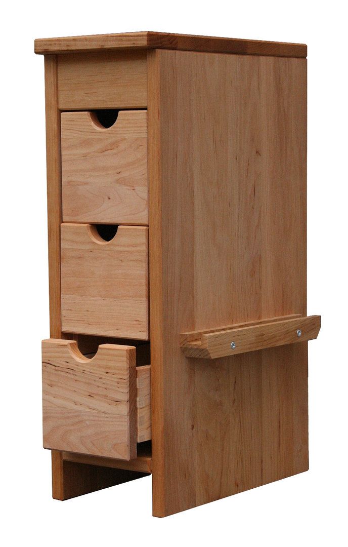 Beistellschrank 50 cm Kinderküche Erlenholz massiv, Schöllner Holzspielzeug.