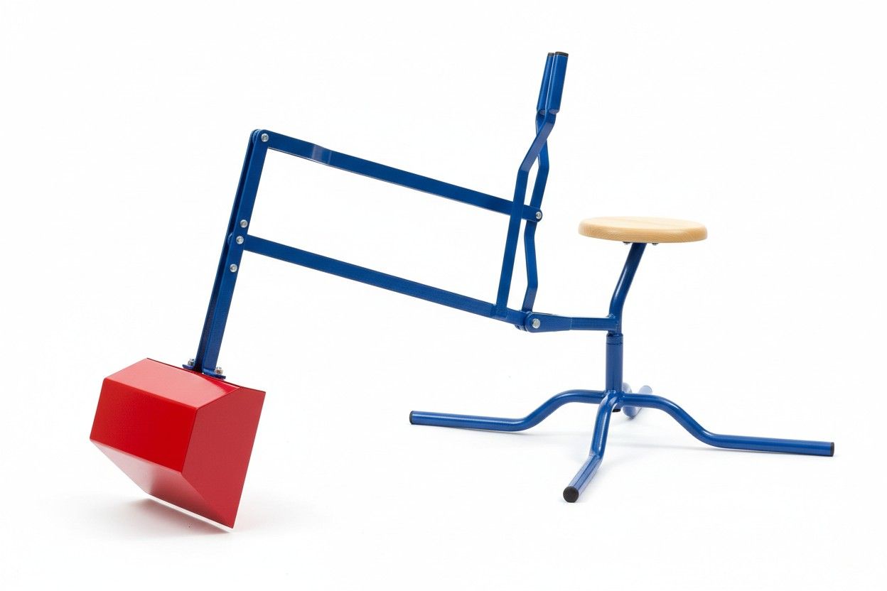 Metall Bagger für Sandkasten, mit Fuß und Holzsitz, Lautenbach