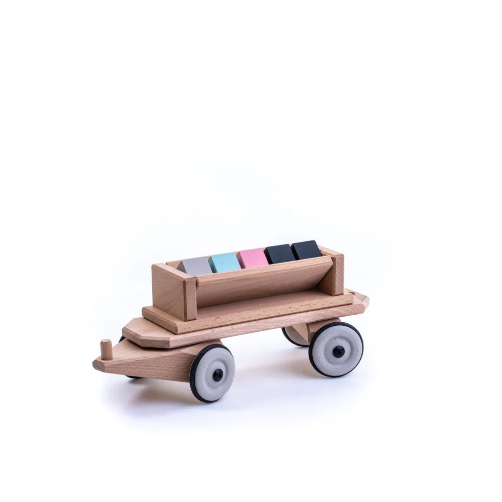 Holzspielzeug Eisenbahn Lore schienenlos, Dynamiko