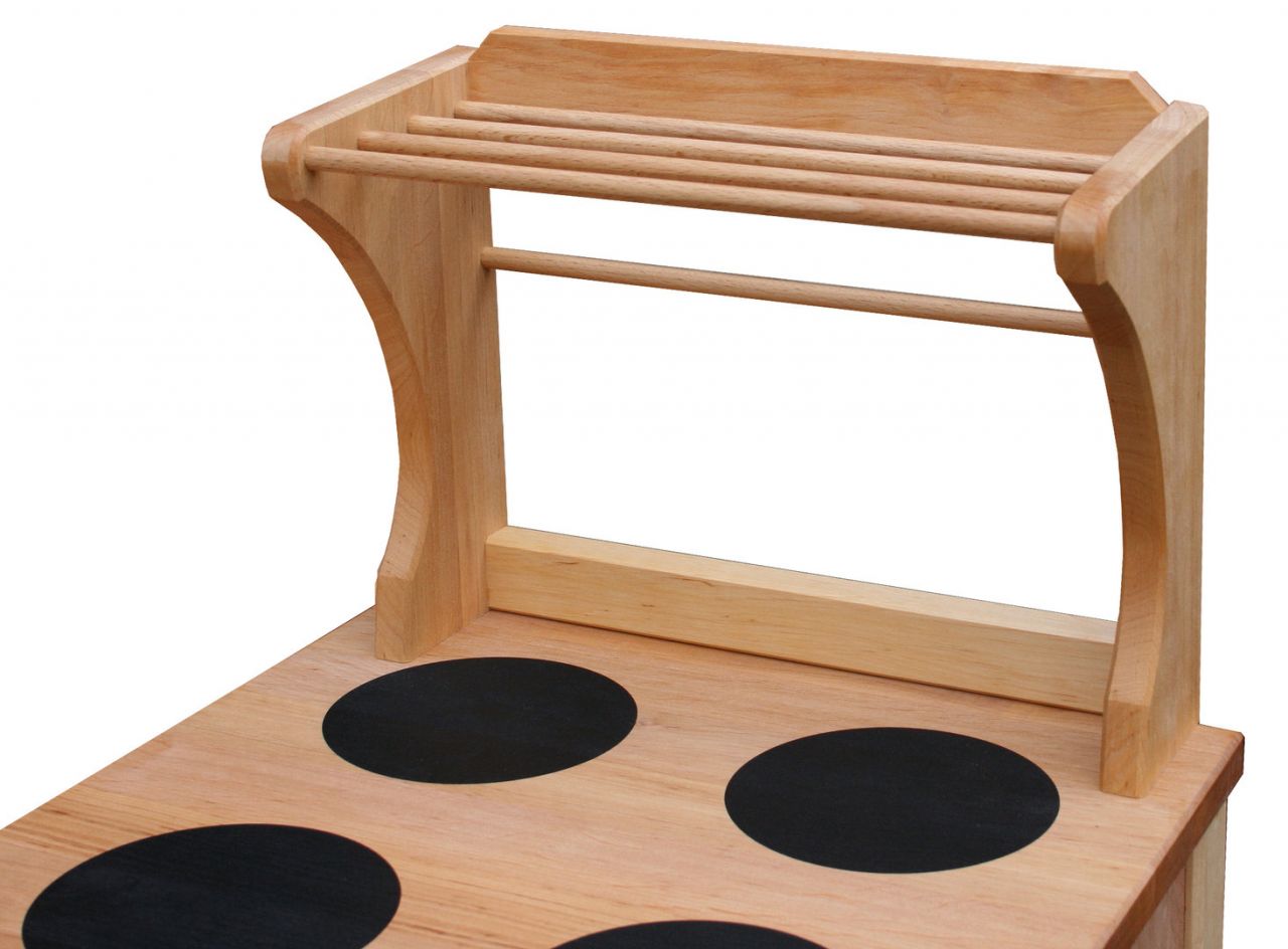 Küchenregal Kinderküche, Erlenholz massiv von Schöllner Holzspielzeug.