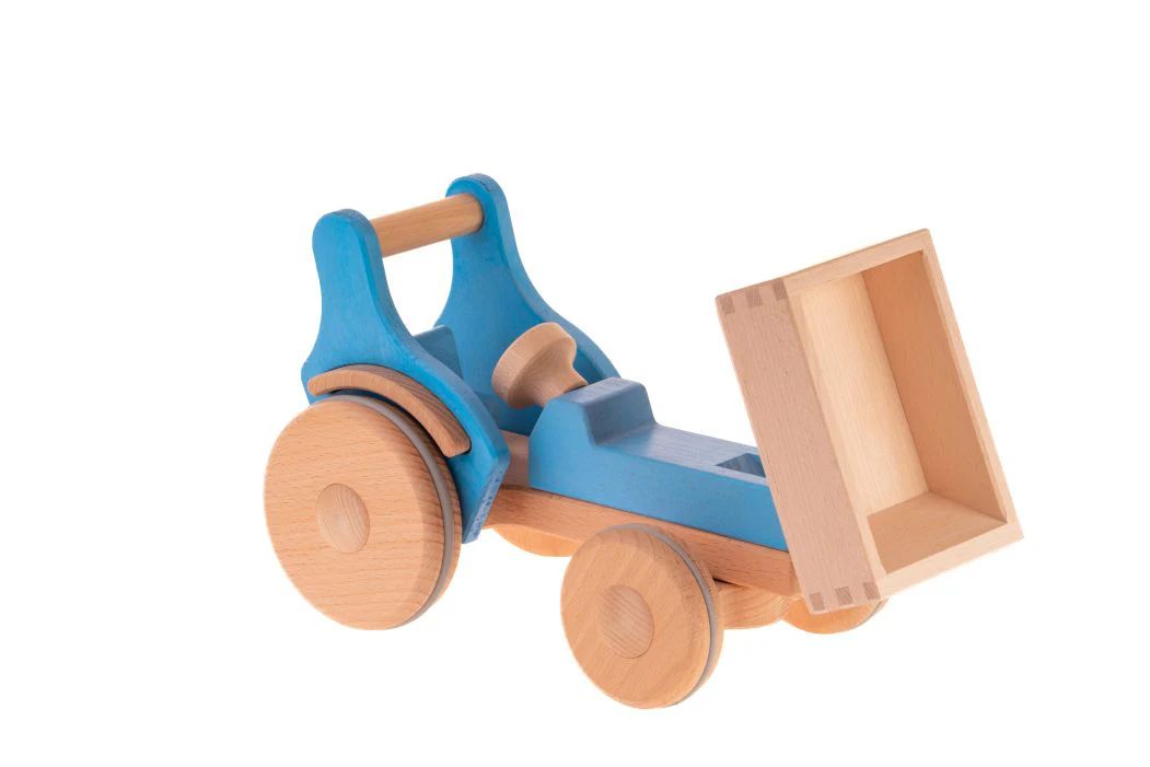 Dynamiko Holz Traktor Fridolin hellblau, Holz