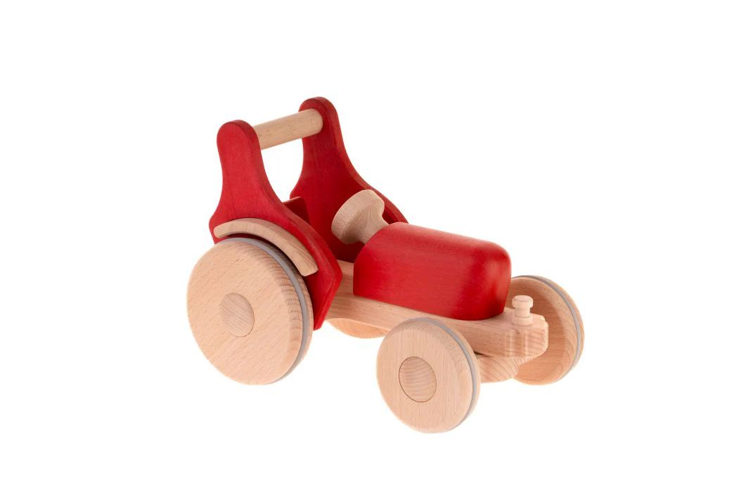 Großer Spielzeug Traktor Holz, rot, Dynamiko Ferdinand