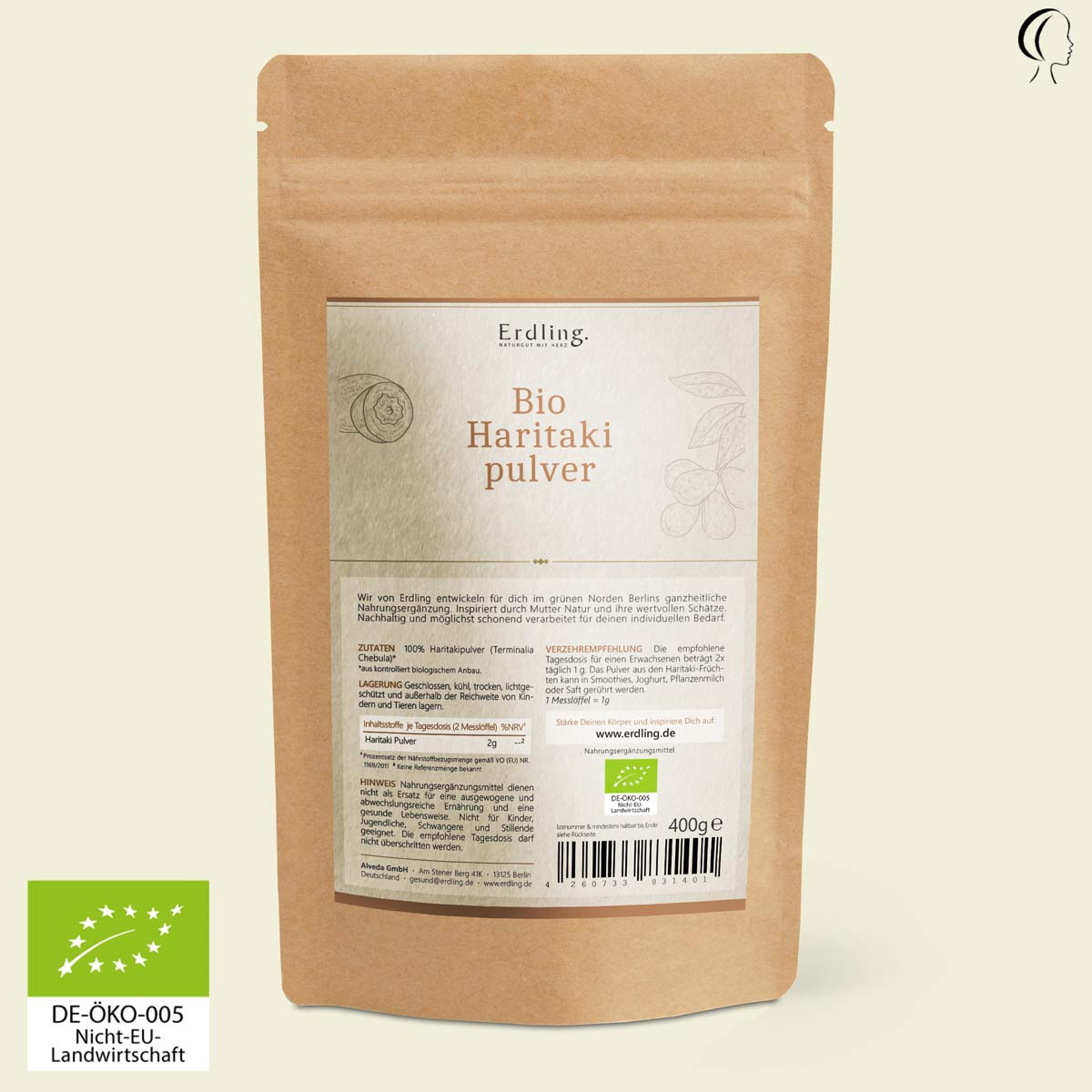 BIO Haritaki Pulver - Standbodenbeutel