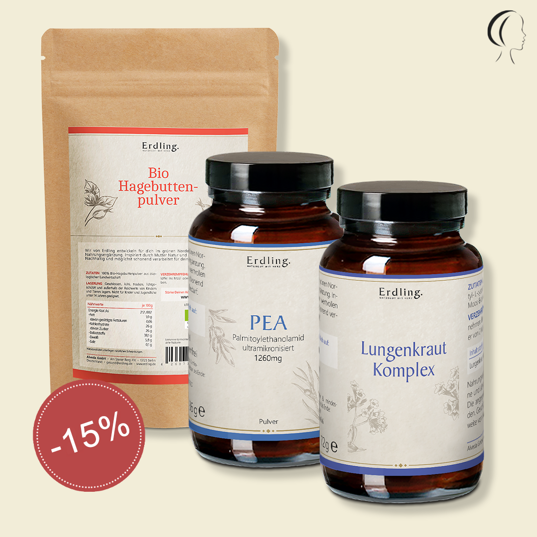 Set: Naturtalente - PEA Pulver 36g + Lungenkraut Komplex 120 Kapseln + BIO Ha...