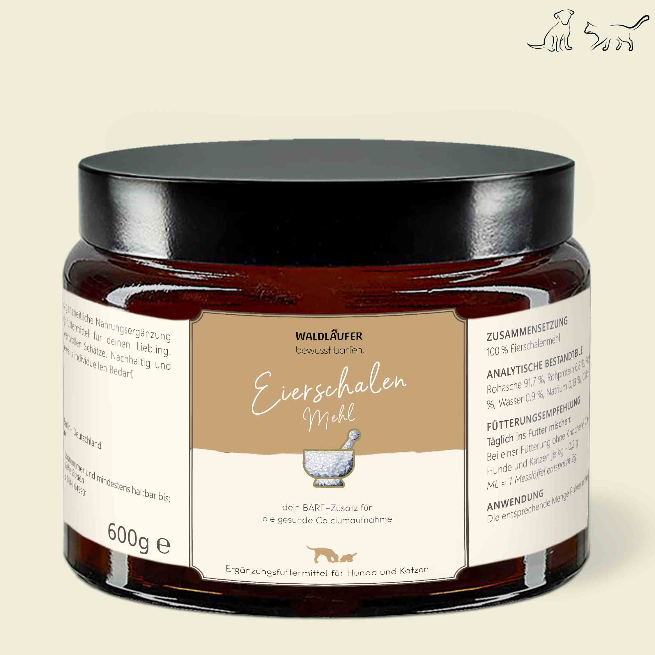 Eierschalenmehl - natürliche Kalziumquelle für Hunde & Katzen