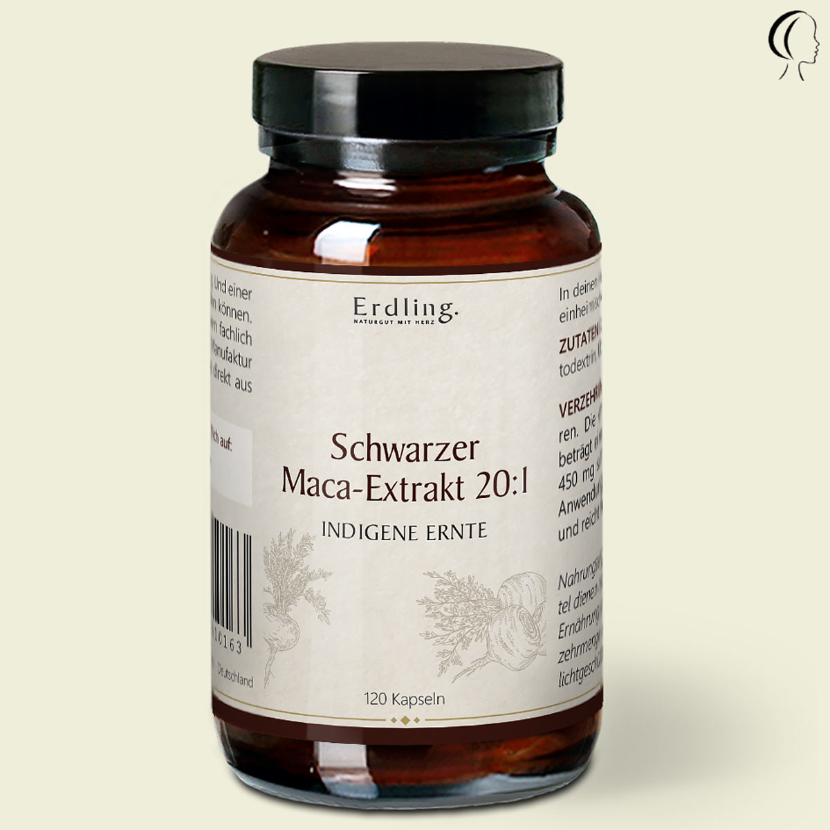 Schwarzes Maca-Extrakt 20:1 - 120 Kapseln