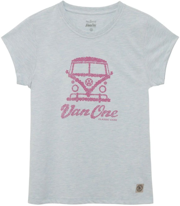 VAN ONE CLASSIC CARS FLOWER BULLI WOMEN T-Shirt 2024 light blue/pink - S
