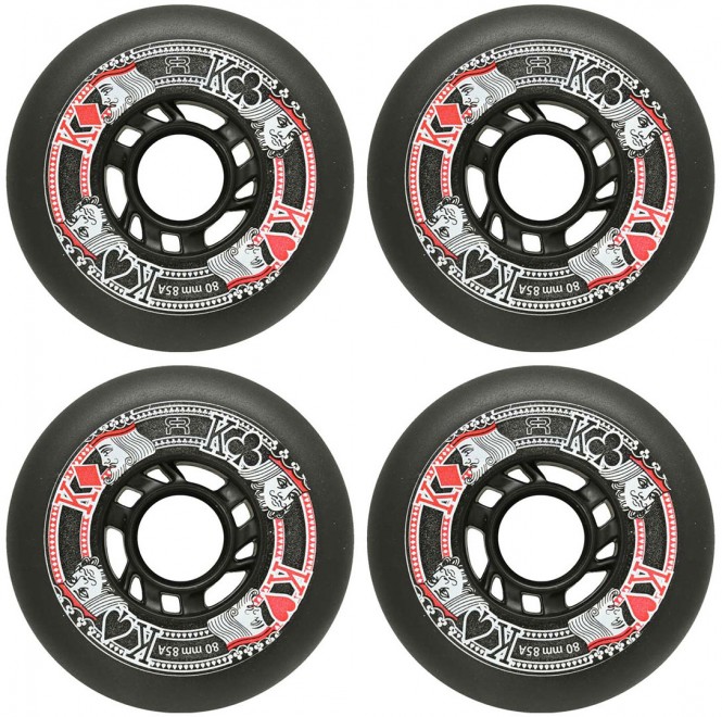 FR SKATES STREET KINGS 4er Pack Rollenset black - 76mm/85a