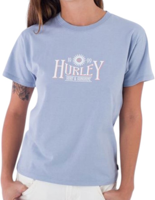 HURLEY ORGANIC SURF AND SUNSHINE T-Shirt 2025 blue blizzard - XS