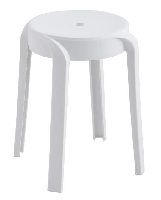 Hocker Gartenmöbel 1 Stück stapelbar Weiß