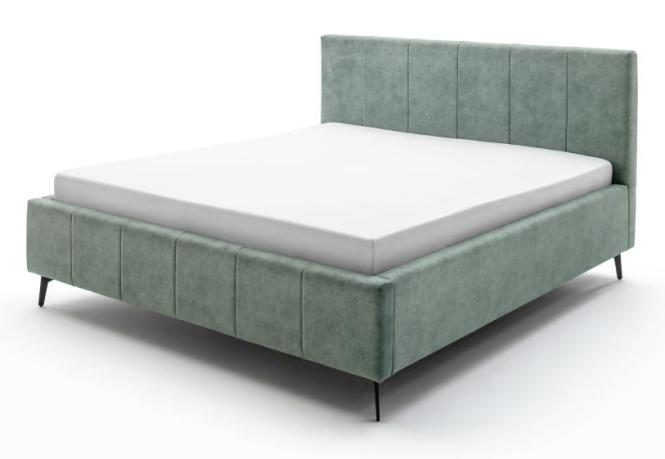 160x200 Polsterbett LIZZANO inkl. belüftetem Bettkasten und Federholzrahmen von Meise Möbel Grün