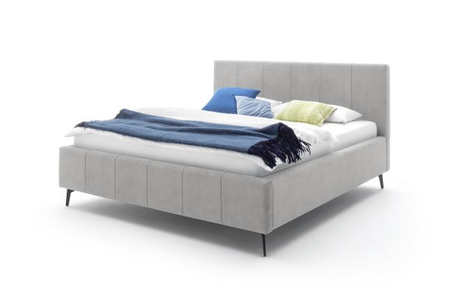 160x200 Polsterbett LIZZANO inkl. belüftetem Bettkasten und Federholzrahmen von Meise Möbel Hellgrau