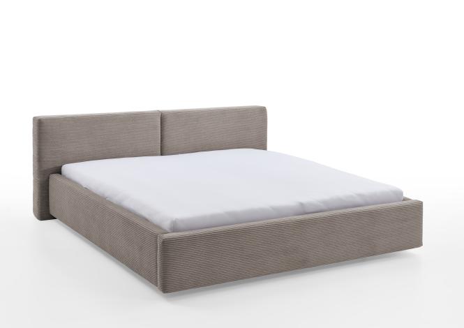180x200 Polsterbett CUBE  inkl. Bettkasten und Matratze von Meise Möbel Taupe
