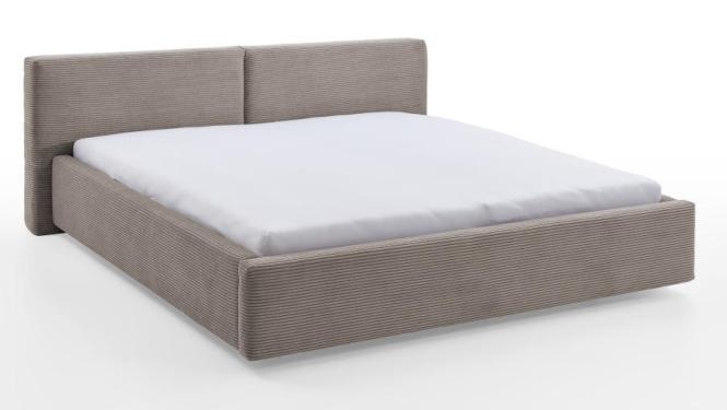 180x200 Polsterbett CUBE inkl. Bettkasten von Meise Möbel Taupe