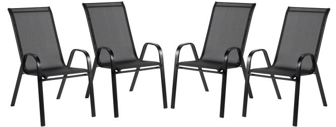 Gartenstühle 4er Set Schwarz