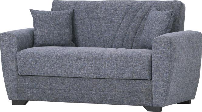 2-Sitzer Schlafsofa mit Bettkasten und Federkern 155 cm breit Grau ALANYA