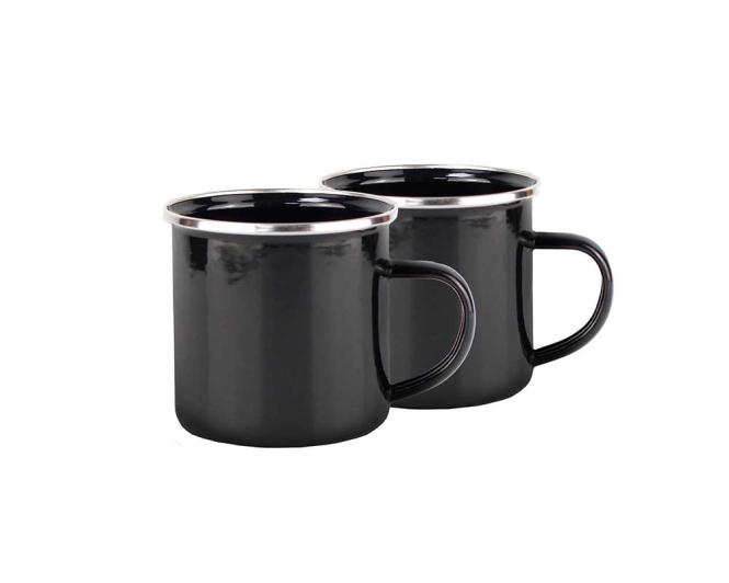 Camping-Becher MICHELINO Set 350 ml 1 Stück 2-tlg. ca. 9 x 8 cm Schwarz
