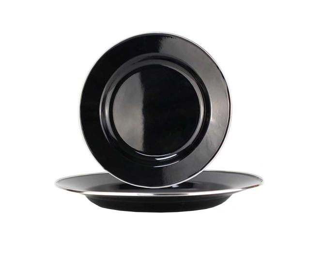 Camping-Teller MICHELINO Set 1 Stück 2-tlg. ca. 25 x 3 cm Schwarz