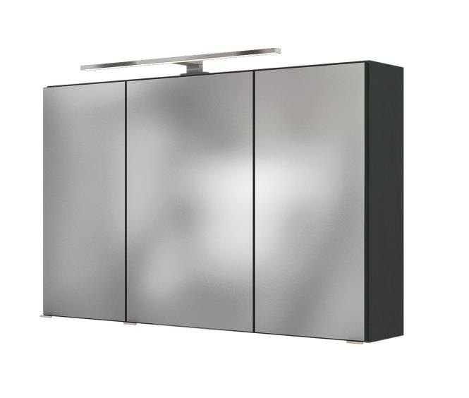 3D-Spiegelschrank 100 inkl LED Beleuchtung PIENZA von Held Möbel Grau