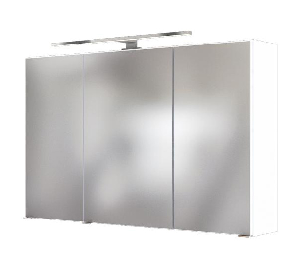 3D-Spiegelschrank 100 inkl LED Beleuchtung PIENZA von Held Möbel Weiß matt