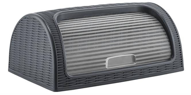 Brotkasten MICHELINO ca. 42 x 27 x 18 cm mit Rolldeckel Plastik Anthrazit