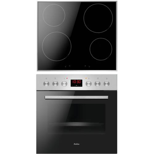 AMICA Einbauherd mit Induktionskochfeld Set EHI935611E Multifunktion mit Steam Clean Reinigungsfunktion