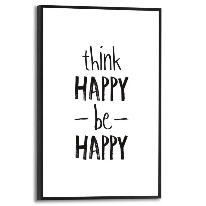 Wandbild THINK Happy Slim Frame Black ca. 20x30 cm SMF84820