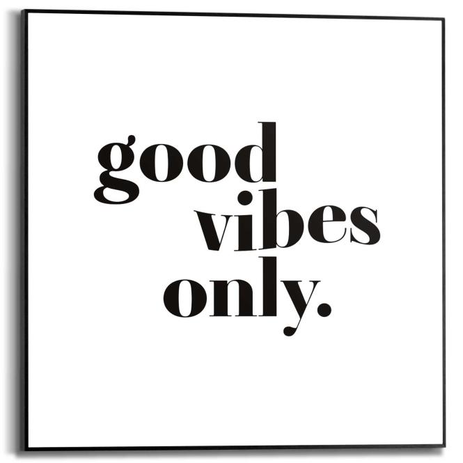 Wandbild GOOD VIPES ONLY Slim Frame Black ca. 50x50 cm SMF87300