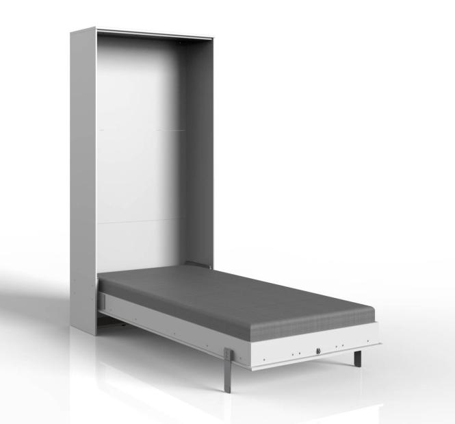 90 x 200 Klappbett vertikal inkl. Lattenrost JUIST von Wimex / Weiß