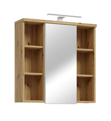 Bad-Spiegelschrank 1-trg VERIS von Forte Weiß / Artisan Oak