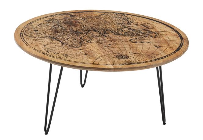 Couchtisch NAPOCA von Stolkom Aufdruck Weltkarte