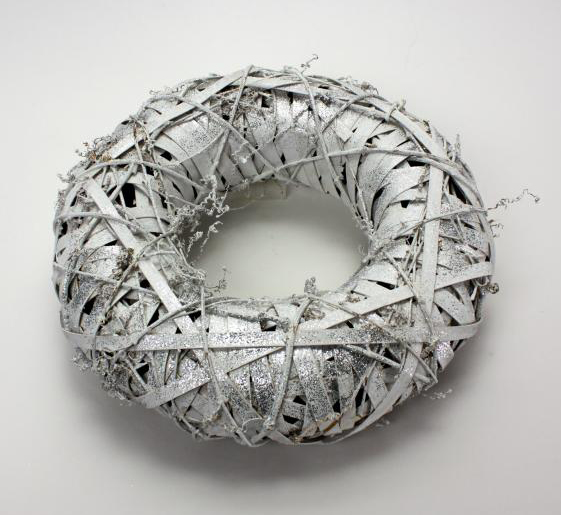 Deko-Kranz ø45 cm Rattan Weiss / Glitter von Werner Voss