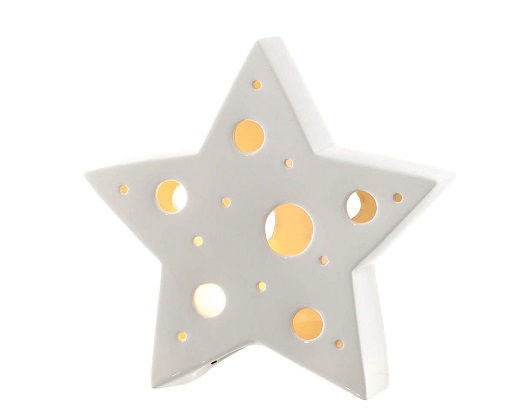 Deko-Objekt Keramikstern FESTIVO 21 cm hoch inkl LED 1 Stück von Leonardo Weiss