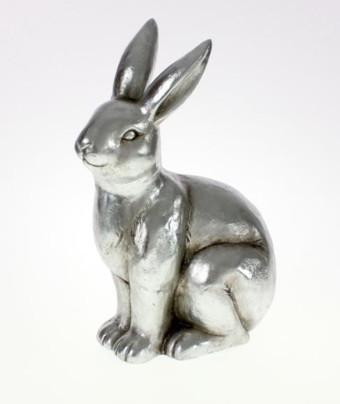 Deko-Objekt SILVER RABBIT 41 cm hoch von Werner Voss Antik Silber